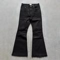 Retro dark brush wax coating washed jeans for men, mid-waist loose fit, black colour