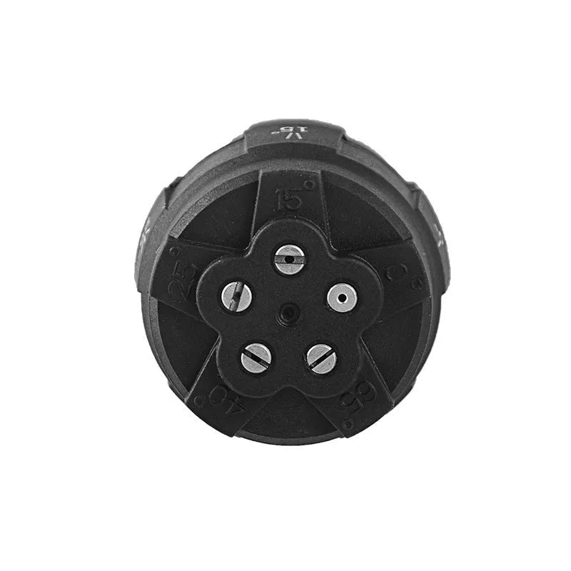 High-pressure water gun nozzle with five spray pattern settings