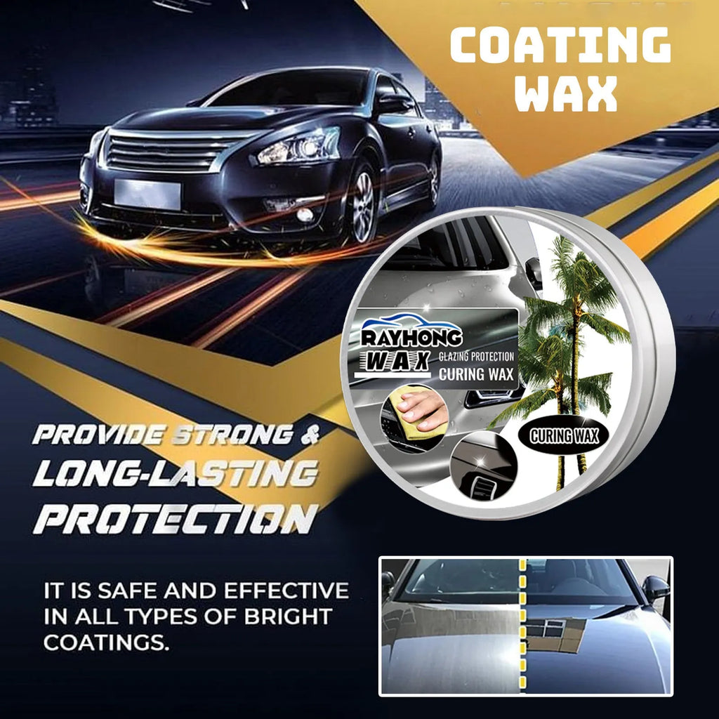 Car coating wax block and sponge applicator for paint renovation and dustproof protection