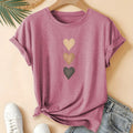 Women's short sleeve cotton t-shirt with Chinese art retro print, shown in dark grey
