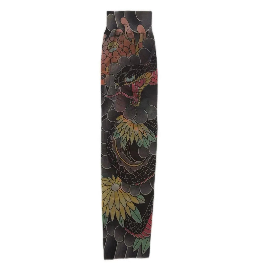 Unisex nylon sun protection ice sleeve with dragon pattern for outdoor sports
