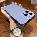 Frosted PC phone case in titanium gray with electroplated finish for iPhone 15 Pro Max