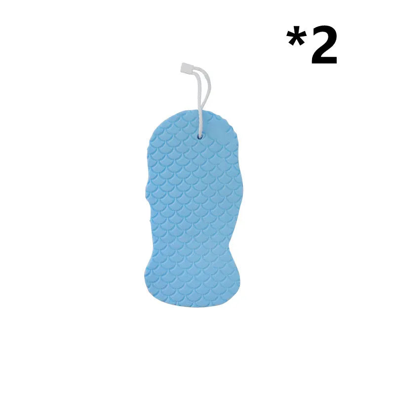 3D fish scale pattern bath sponge ball in white, grey, pink or light blue colours for gentle body exfoliation