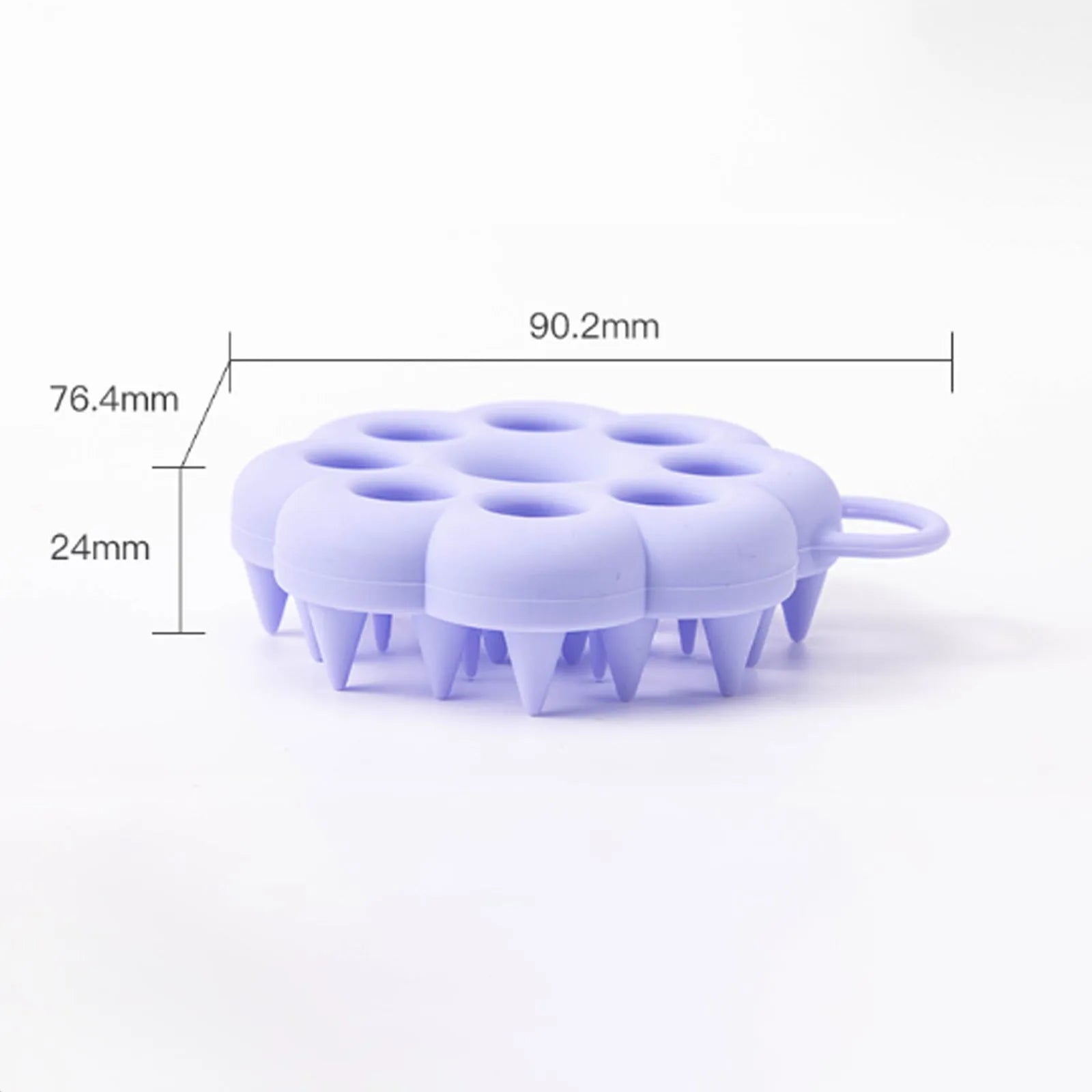 Silicone pet grooming brush with flexible bristles for dogs and cats in five colour options