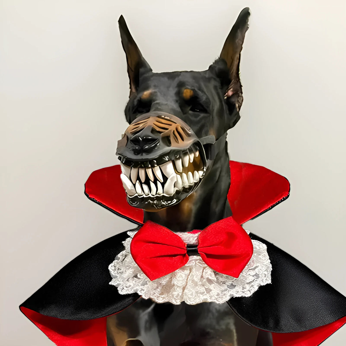 Halloween dog mask pet costume in polyester, available in 30cm, 32cm, and 36cm sizes for cats and puppies.