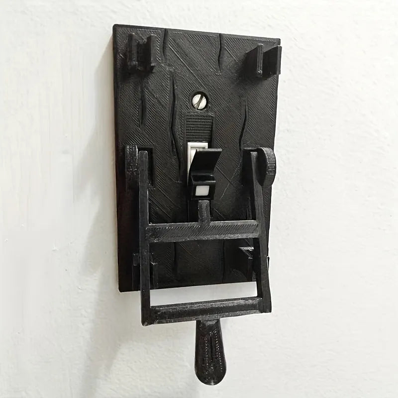 White retro decorative wall switch plate with mechanical dial for holiday decoration