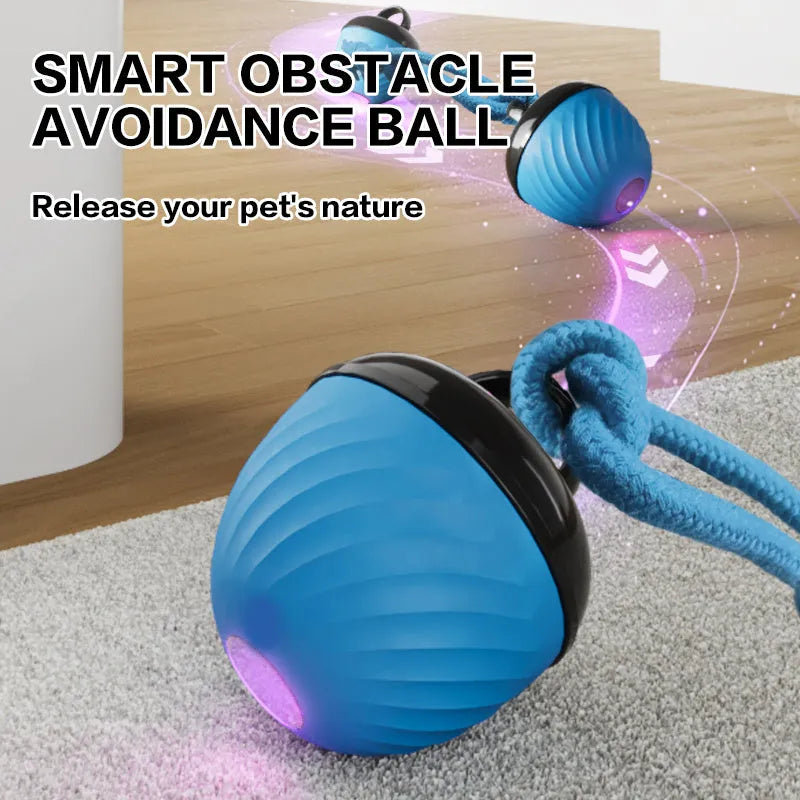 ABS cat teasing ball for self-hi relieving play, 6.8 x 8.1cm, in blue or red, with 200mAh battery