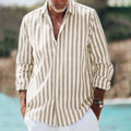 Man's loose-fitting 3D printed floral plaid shirt with a lapel collar, shown in a casual cardigan style.
