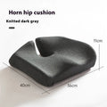 Memory foam office chair cushion measuring 36x40x11cm in dark grey colour with solid pattern