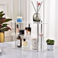 Household acrylic cup holder storage rack with more than 8 layers in cream colour, plastic construction, 30x15x35cm size