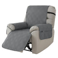 Quilted three-line Chivas massage chair sofa cover in peacock blue on a single seat