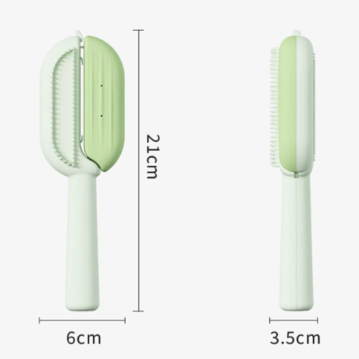 Blue pet comb with water tank for removing floating hair from dogs and cats.