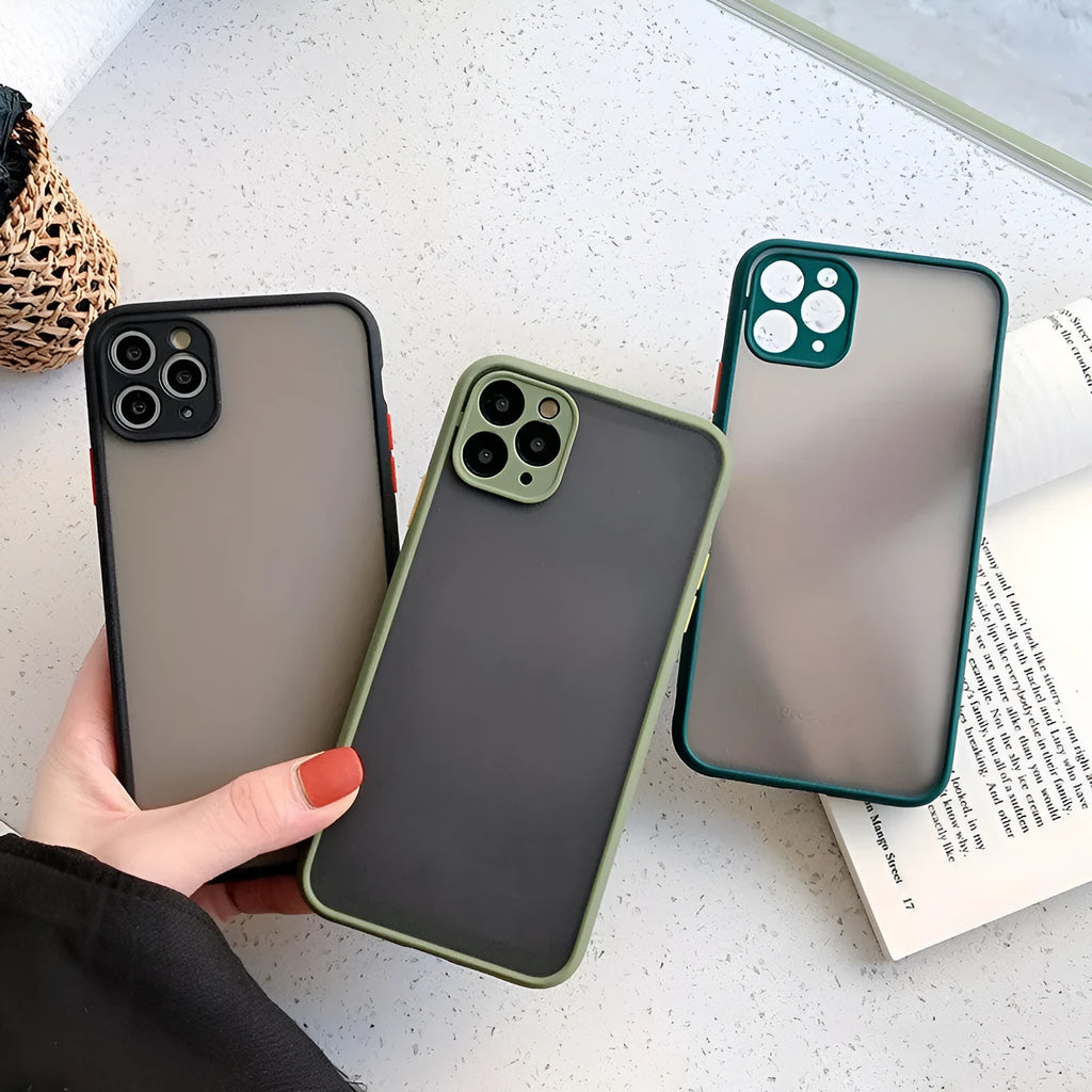 Frosted transparent TPU silicone phone case back cover for iPhone 11 in blue colour
