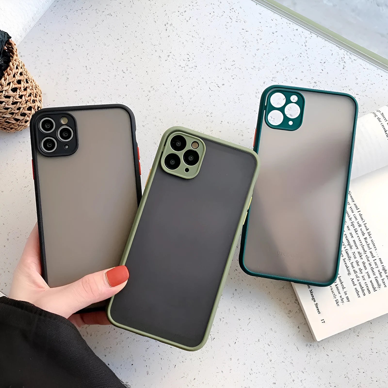 Frosted transparent TPU silicone phone case back cover for iPhone 11 in blue colour
