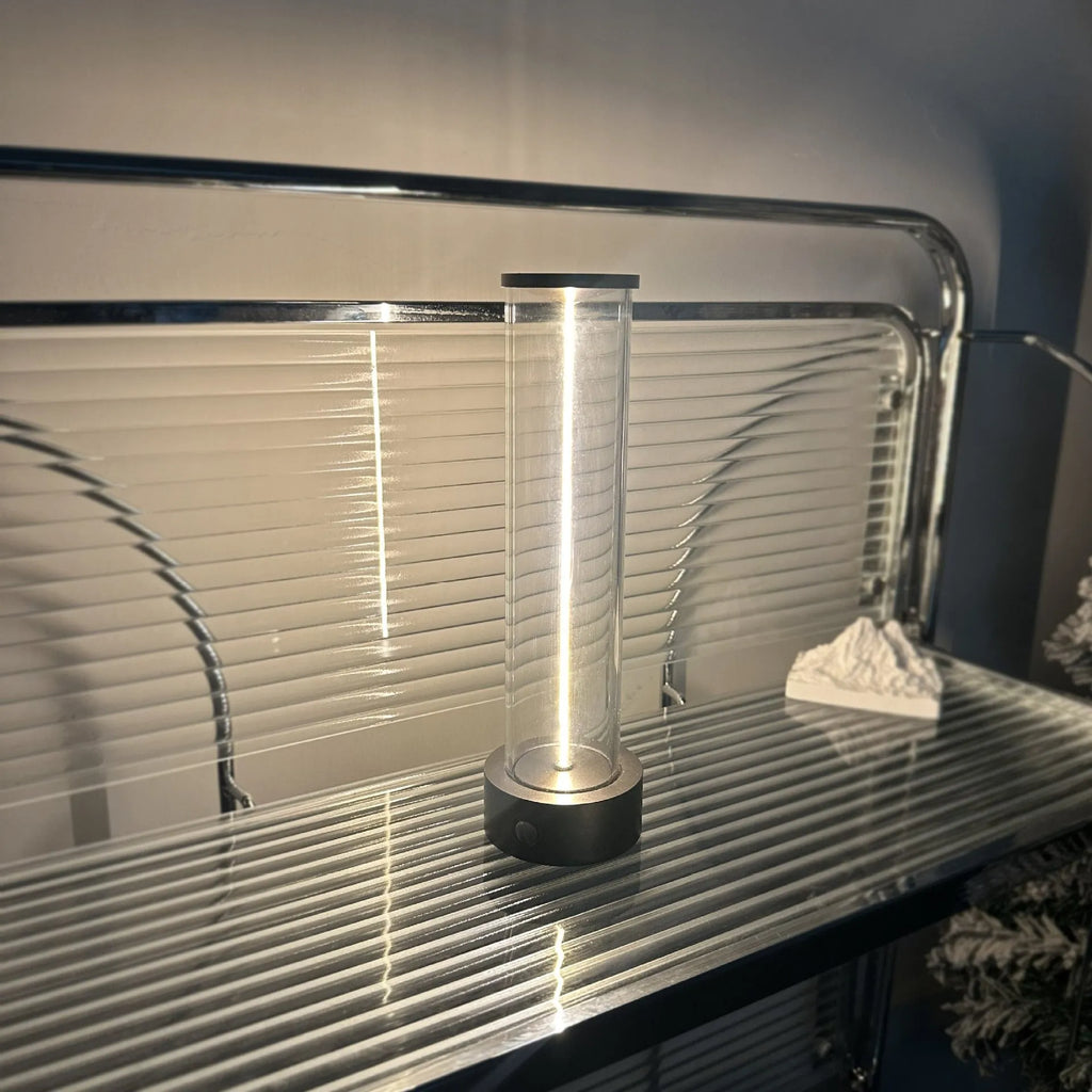 Modern rectangular USB-charged LED glass light strip with magnetic mount, dimensions 53mm by 234mm.