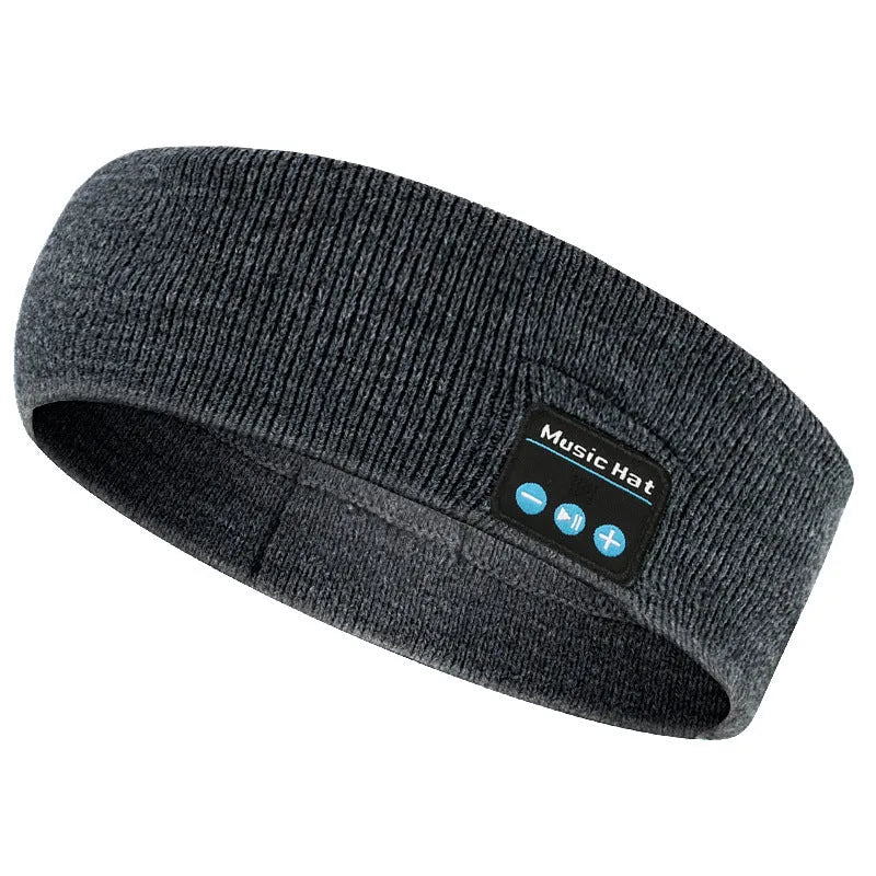 Bluetooth 5.4 sports hair band with removable music module in black, dark gray or gray white colours