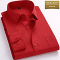 Men's white flax linen long sleeve business shirt showing Pink Diagonal and Red Plain colour options