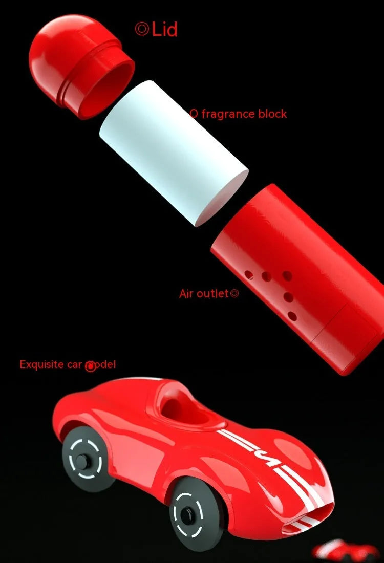 Round solar-powered car aromatherapy decoration with ambient light in black, red, or white colours