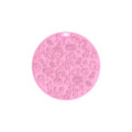 Round silicone pet licking mat with textured surface and a central suction cup, shown in mint green colour.