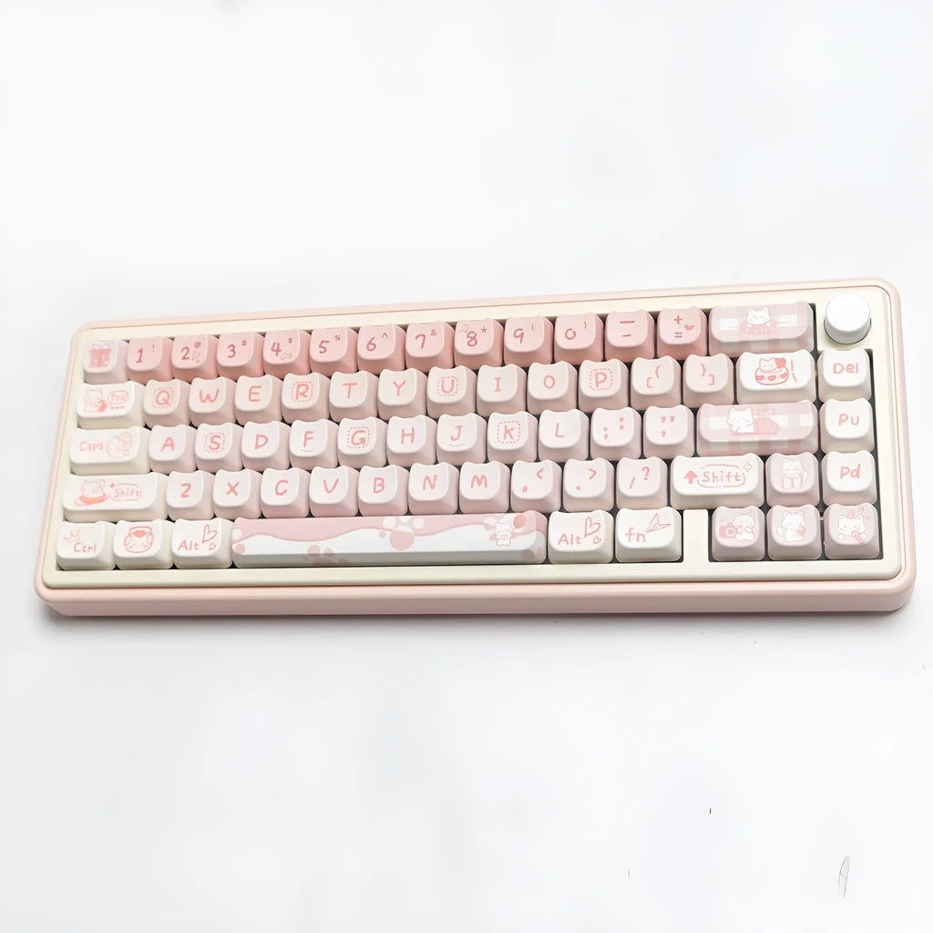 Complete PBT sublimation key cap set for mechanical keyboards showing over 98 keys