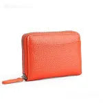 Genuine leather coin purse with zipper closure in multiple colour options