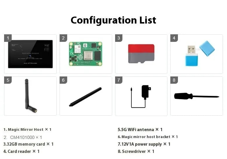 13.3 inch integrated computer touch display unit with voice assistant main control for smart mirror projects.