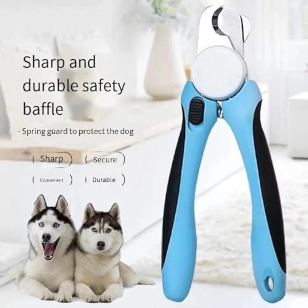 Blue heavy duty dog nail clippers with safety guard for large dogs thick nails measuring 16.8cm