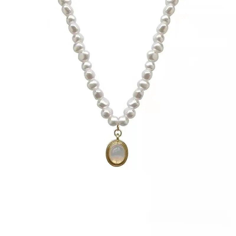 Silver electroplated geometric pendant on an adjustable vintage necklace chain