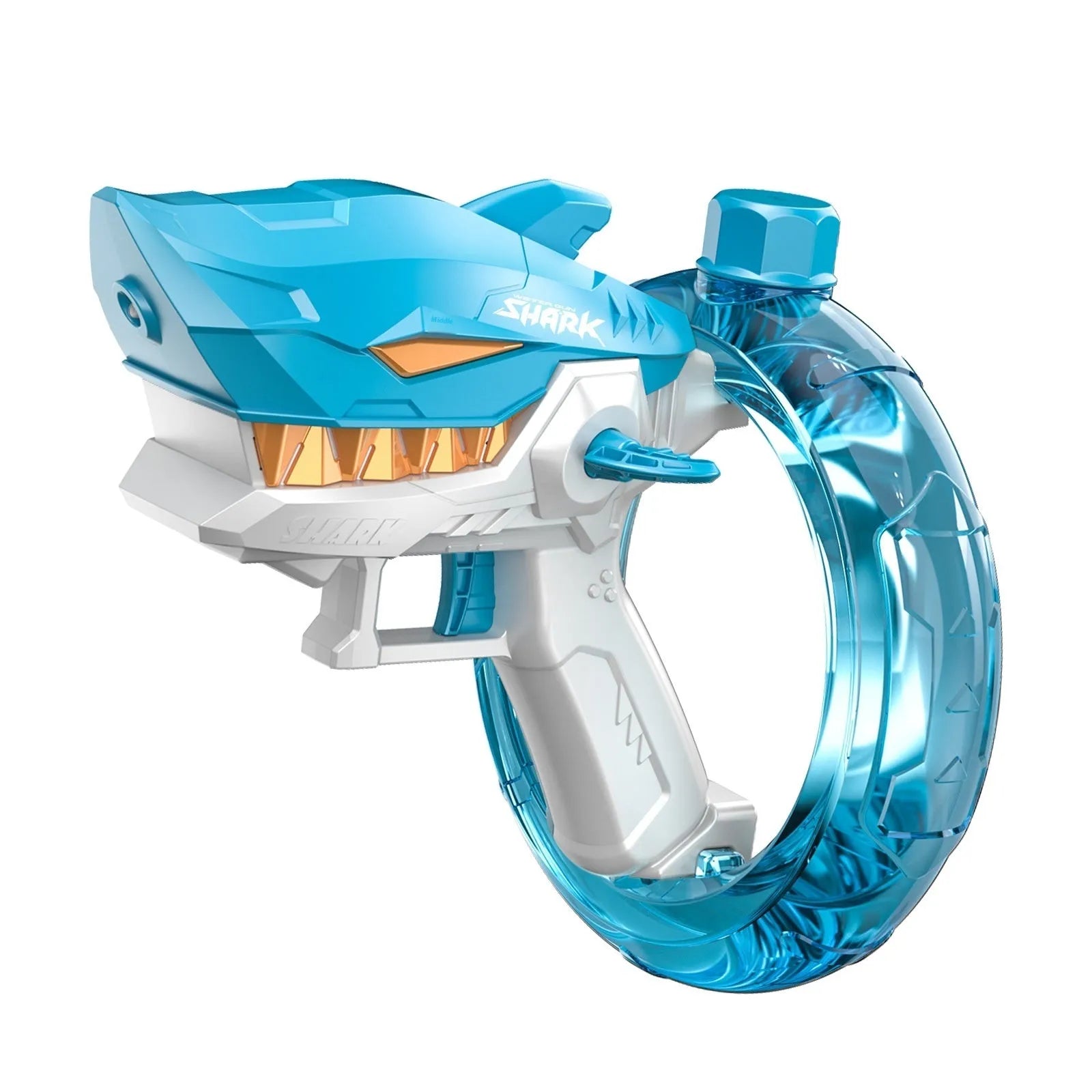 Blue Shark electric water gun toy with large tank for automatic continuous water fire
