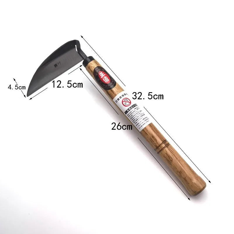 Composite steel bent handlebar sickle with 12.5cm blade for hand weeding, garden tool