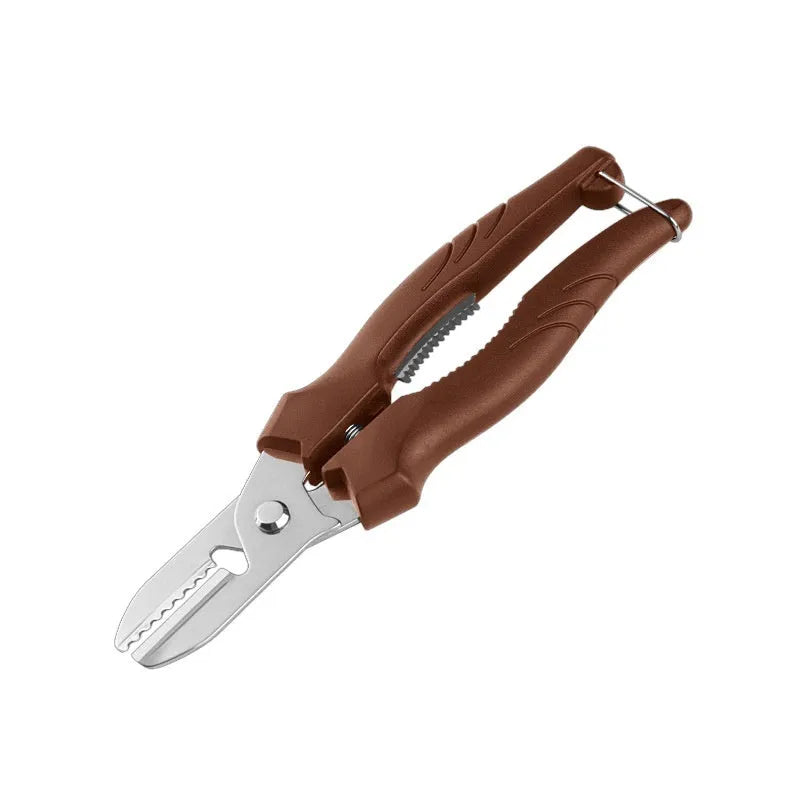 Black or brown stainless steel chestnut opening and peeling scissors kitchen tool