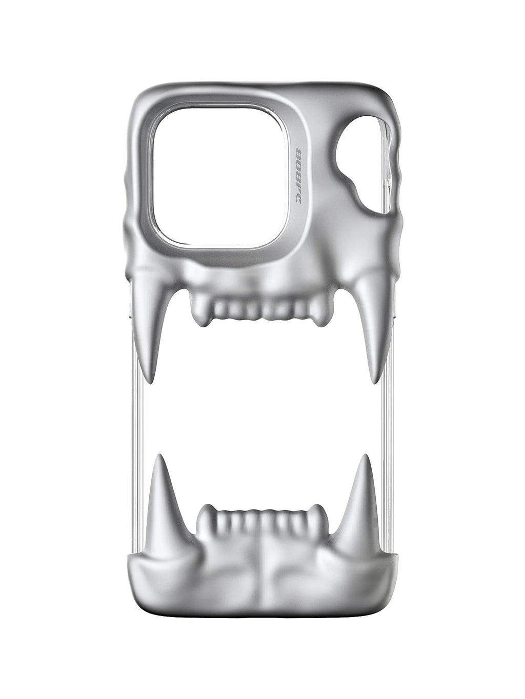 Metallic silver silicone phone case with transparent inner shell for iPhone 15 series