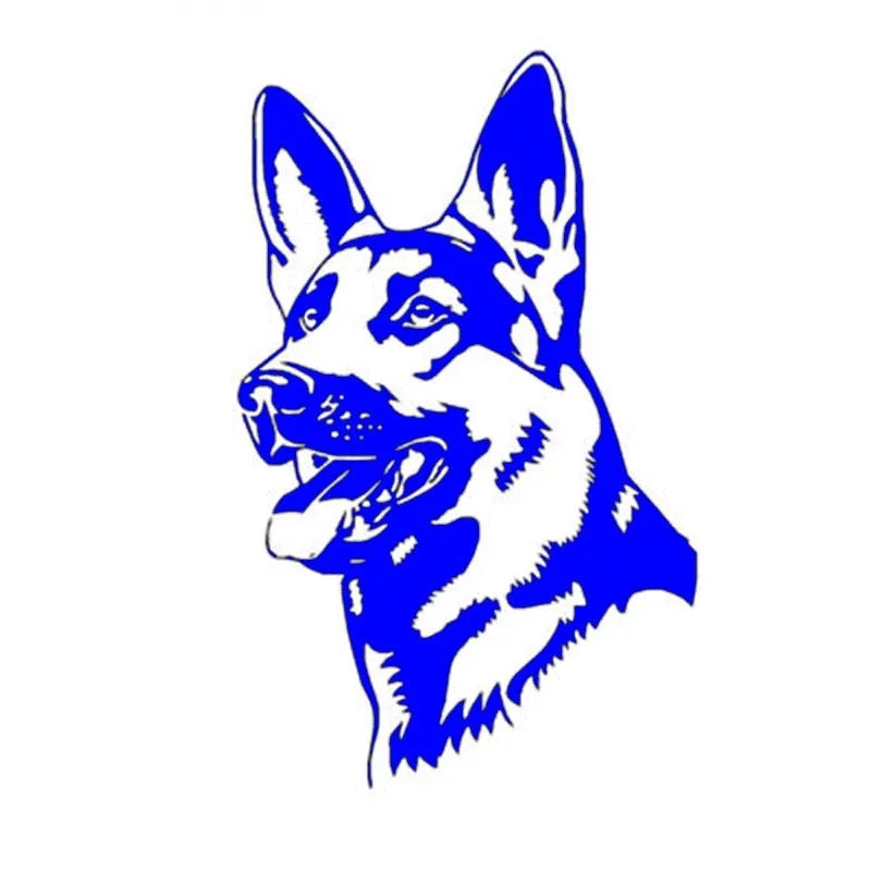 Reflective Alsatian Shepherd dog bumper sticker for car windows and bumpers