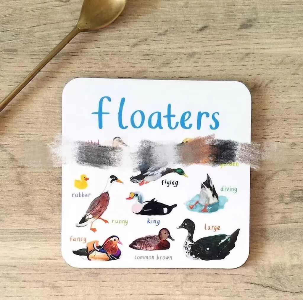 Bird pun coaster set, square PVC drink mats, 10x10x0.35 cm, 6 or 12 pieces