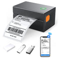 Black thermal label printer for express orders, USB interface, polystyrene plastic and metal body, 2kg, modern style