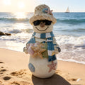 Resin beach snowman decoration in Hailang Beach style, 18x6x7cm, on a tabletop