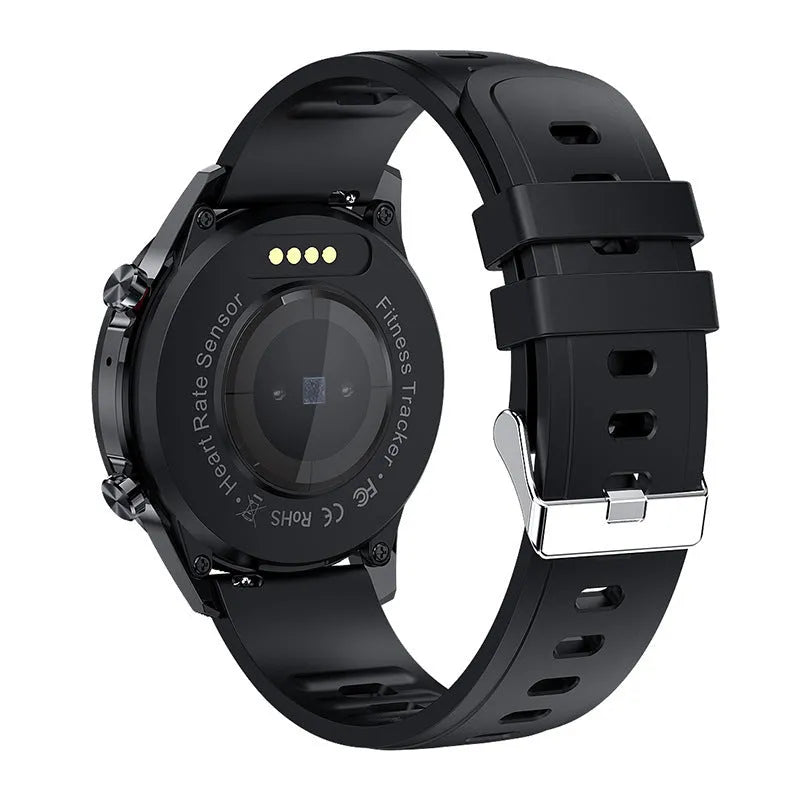 Silver-black alloy Bluetooth smartwatch with 1.3-inch screen on a wrist strap.