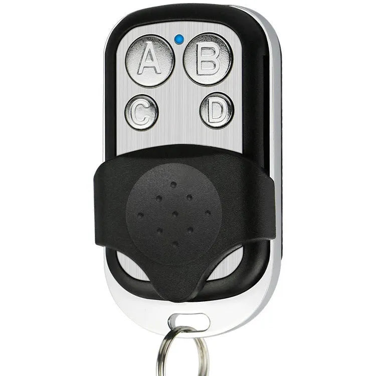 443 metal garage door remote control with four buttons and rolling code copy feature