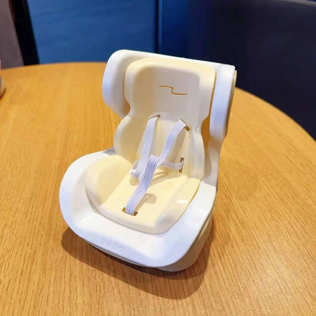 Plastic car ornament doll in milk tea colour with magnetic base and two air outlet clips