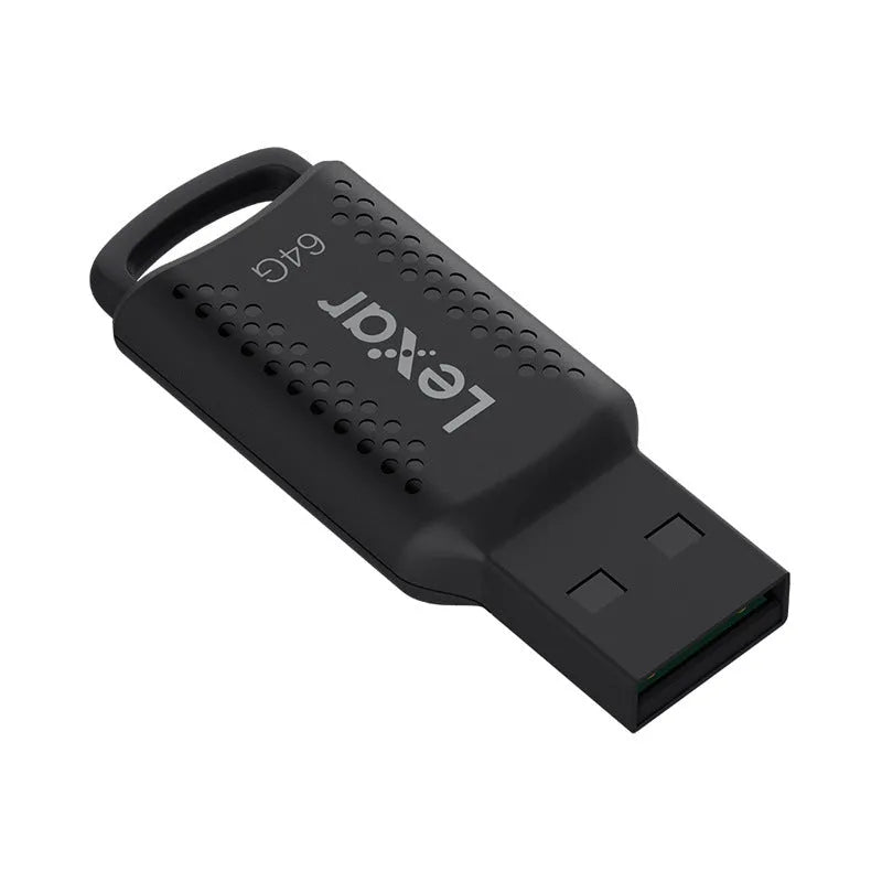 Black plastic mini USB 3.0 flash drive with encryption, 47.8 x 18.4 x 8 mm