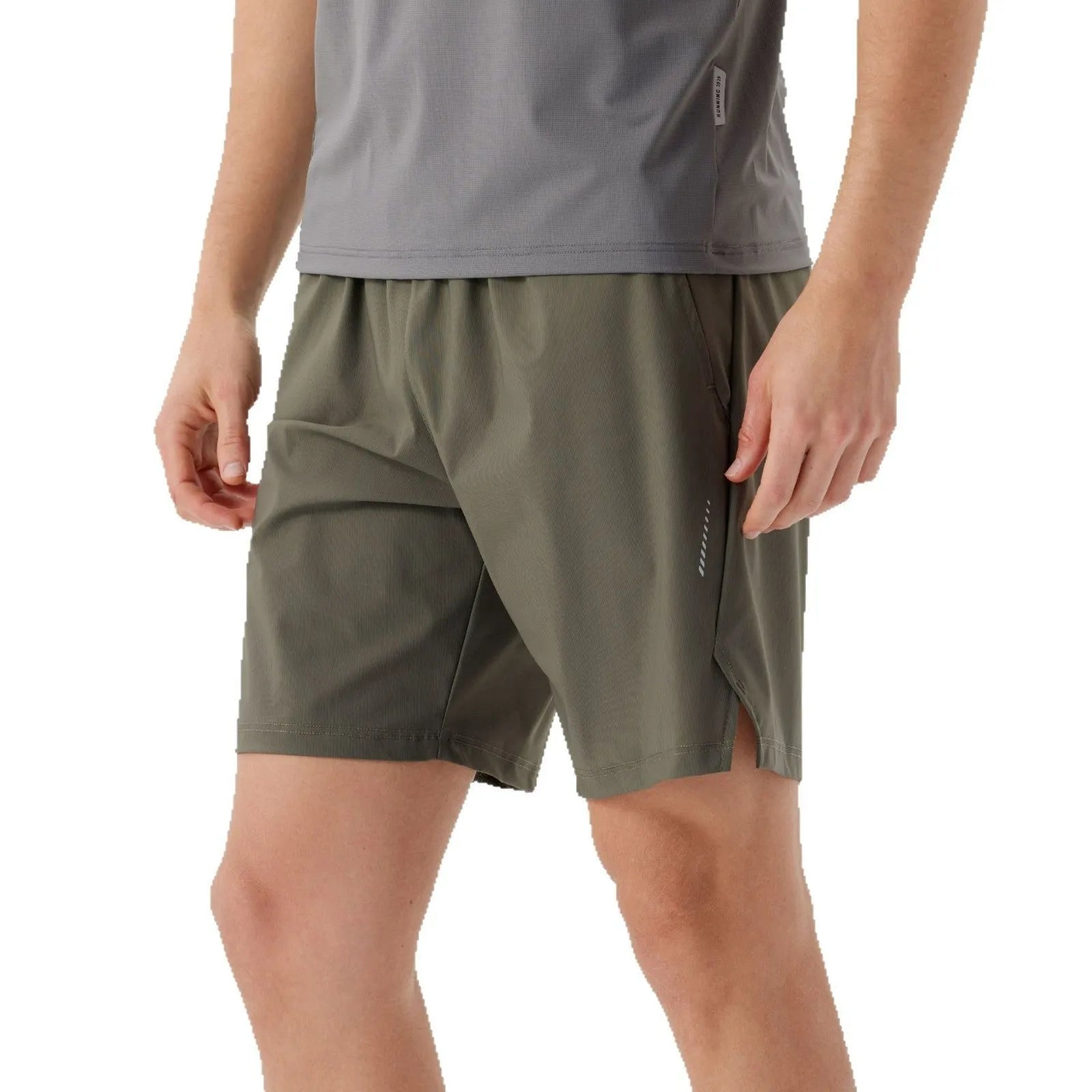 Men's black ice silk sports shorts made from breathable nylon fabric, mid-waist design.