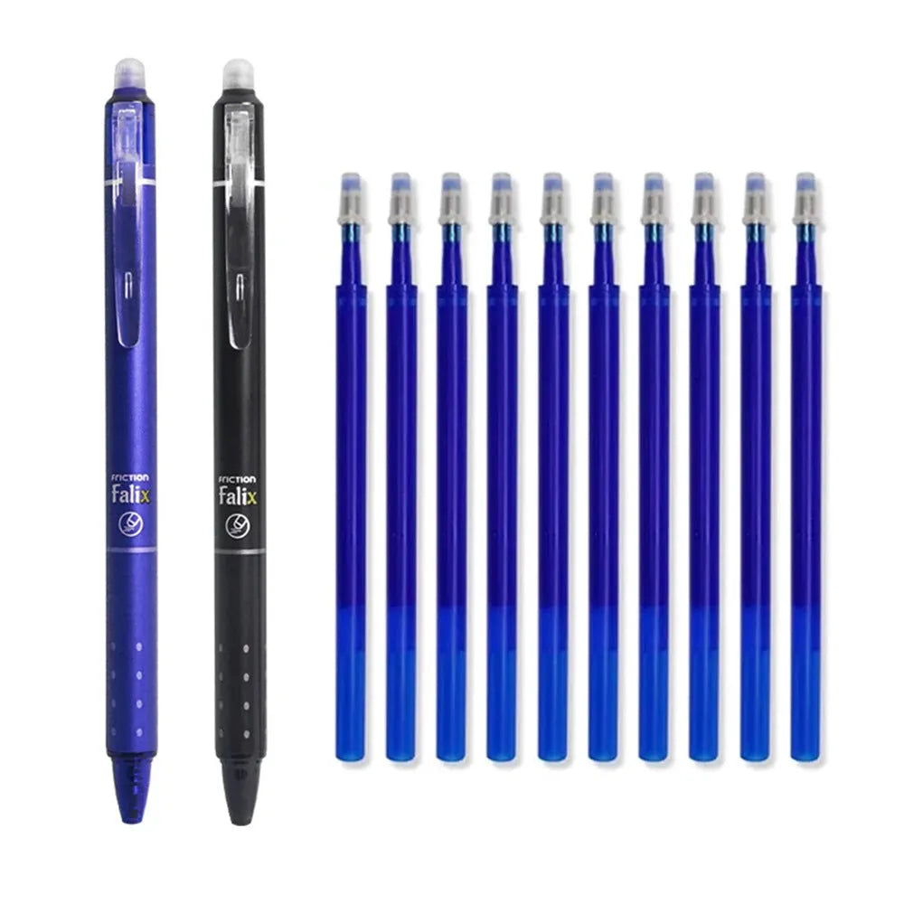 Hot Erasable Push Gel Pen with 0.5mm stainless steel nib in plastic casing.