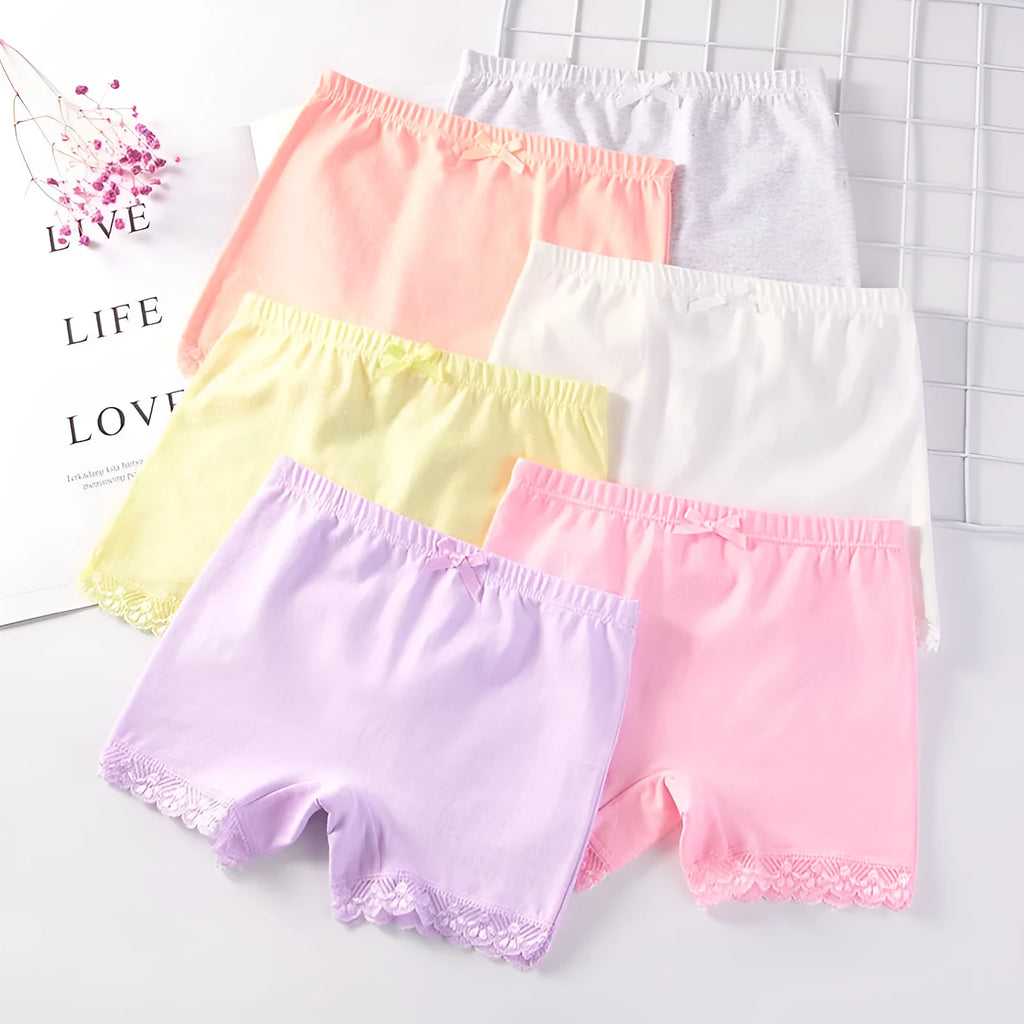 Cotton girls safety pants summer anti-exposure underwear multi-colour random colour choice medium large sizes.