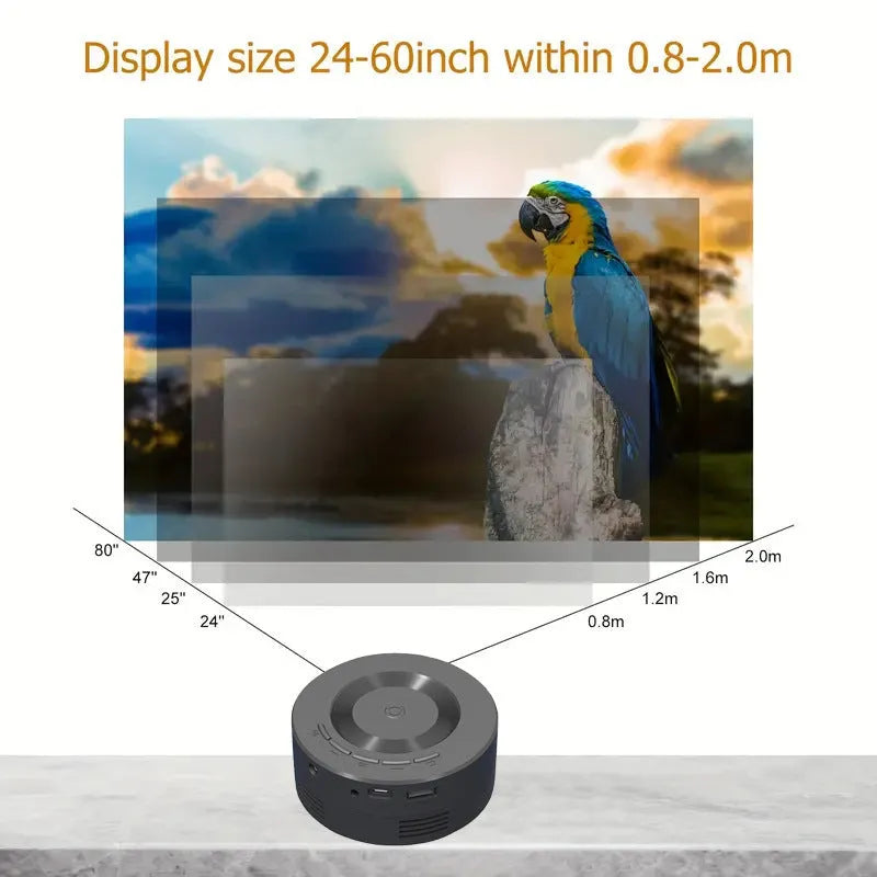Portable black plastic 1080p USB wired projector for mobile phone screen mirroring