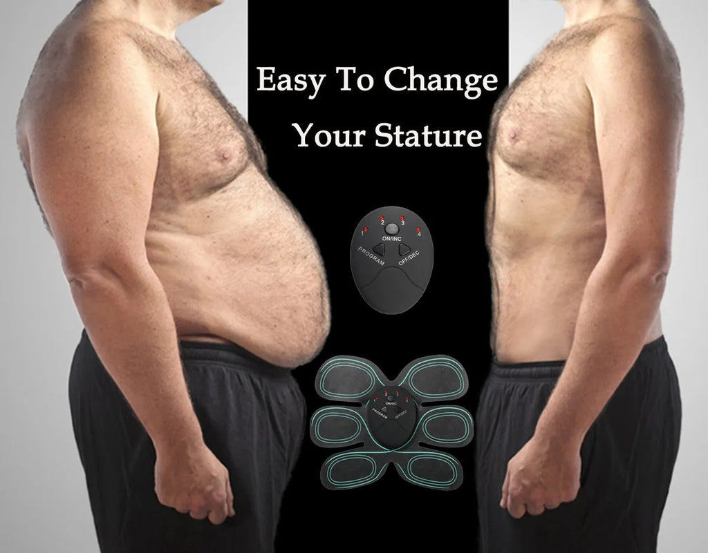 Green battery smart abs trainer abdominal patch, PU, 20 x 17 cm, 6 modes