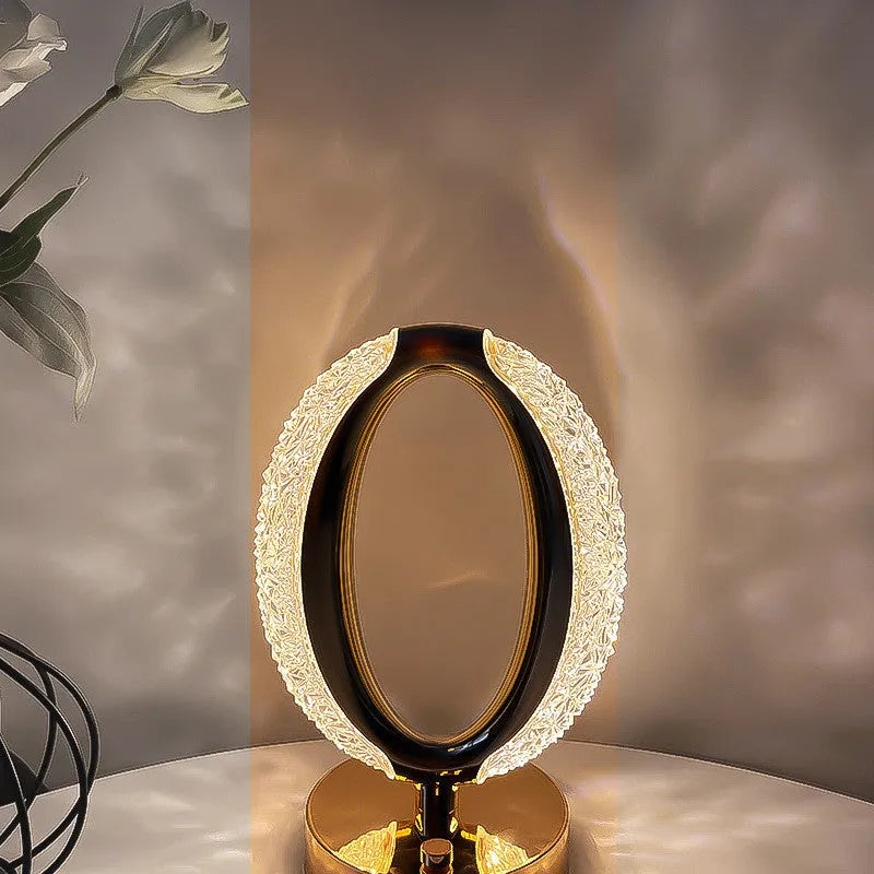 Star Eye touch night light with acrylic frame in star light gold colour on flat surface