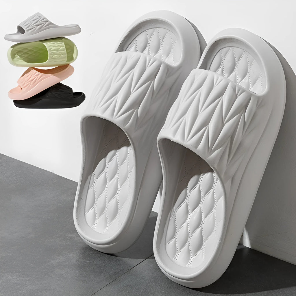 EVA house slippers with leaf texture design in multiple colour options