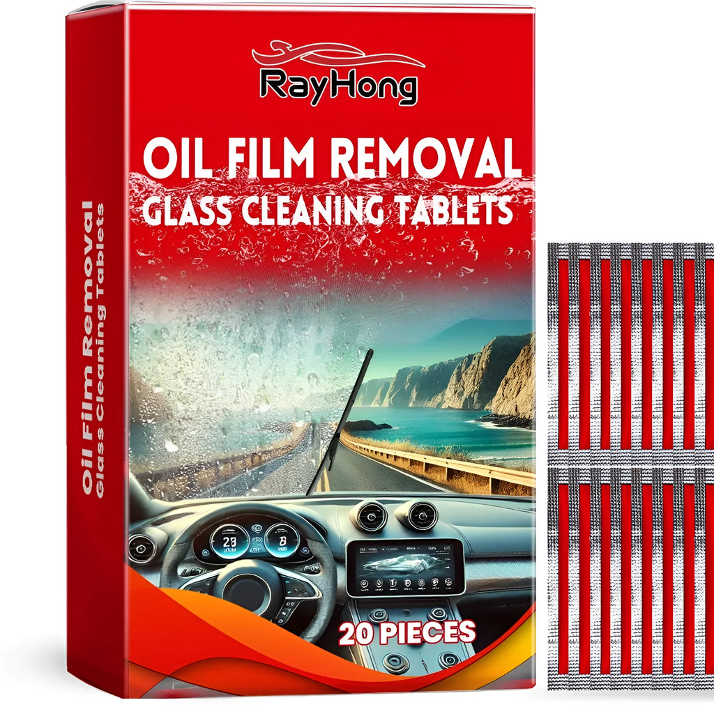 Pack of glass cleaning tablets 6x6cm in blister packaging, 20 or 30 pieces available
