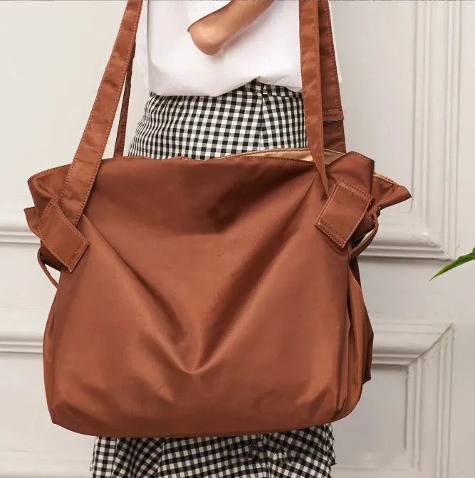 Women's black waterproof Oxford cloth crossbody shoulder bag with large capacity storage
