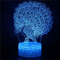 Acrylic 3D small night colourful touch USB table lamp with crack base design